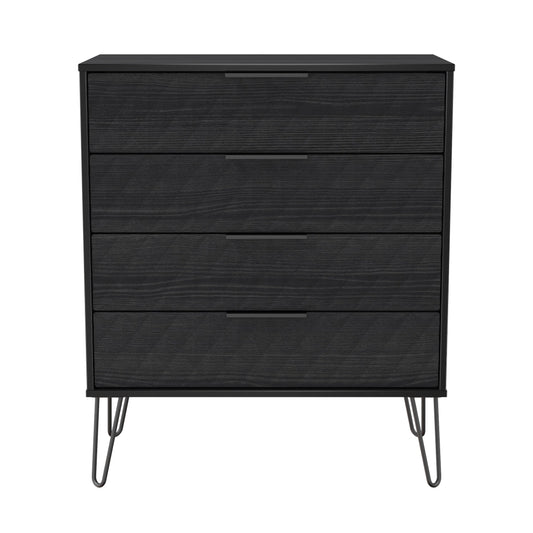 Harlequin Chest of Drawers Black 4 Drawers 93cm