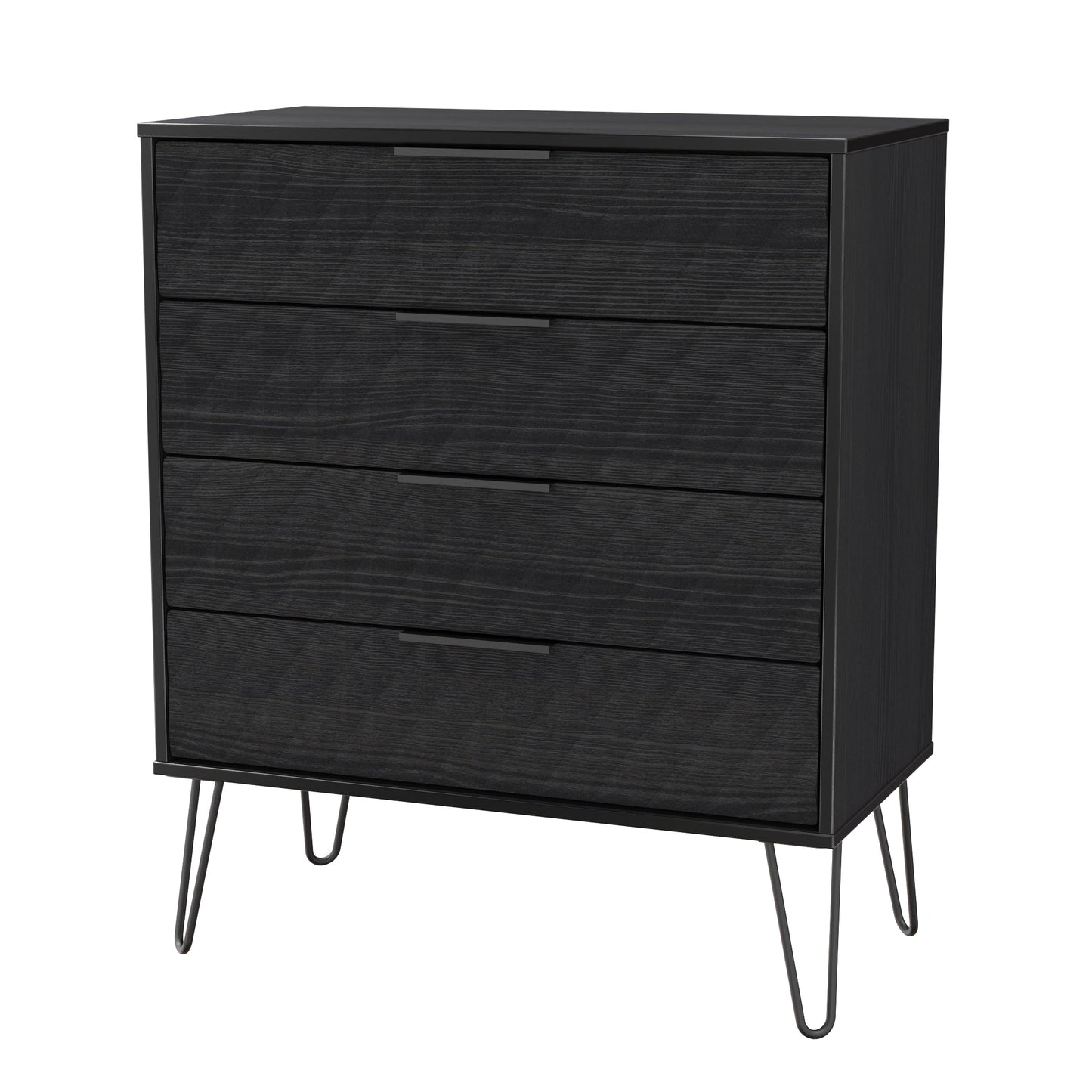 Harlequin Chest of Drawers Black 4 Drawers 93cm