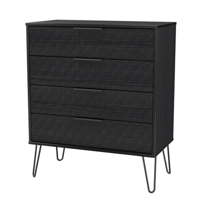 Harlequin Chest of Drawers Black 4 Drawers 93cm