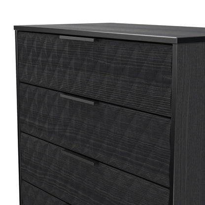 Harlequin Chest of Drawers Black 4 Drawers 93cm