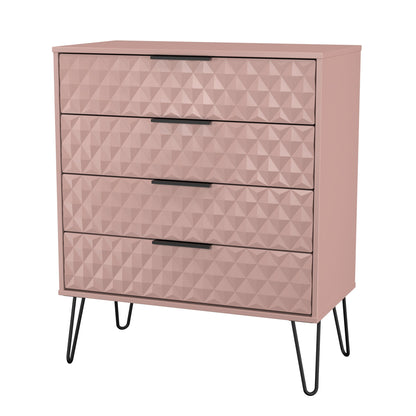 Harlequin Chest of Drawers Pink 4 Drawers 93cm