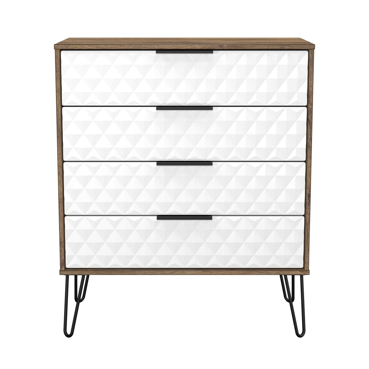 Harlequin Chest of Drawers White & Oak 4 Drawers 93cm