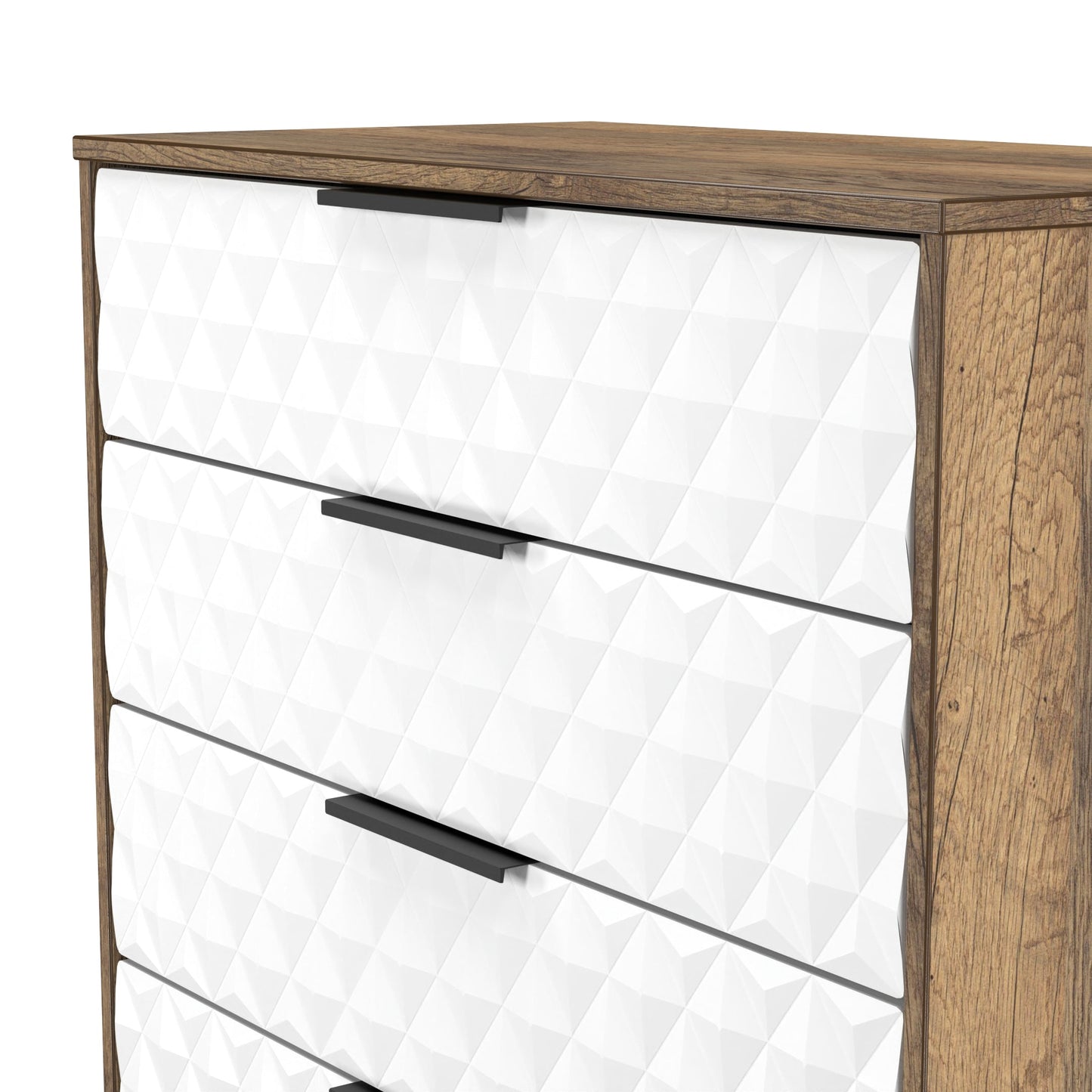 Harlequin Chest of Drawers White & Oak 4 Drawers 93cm