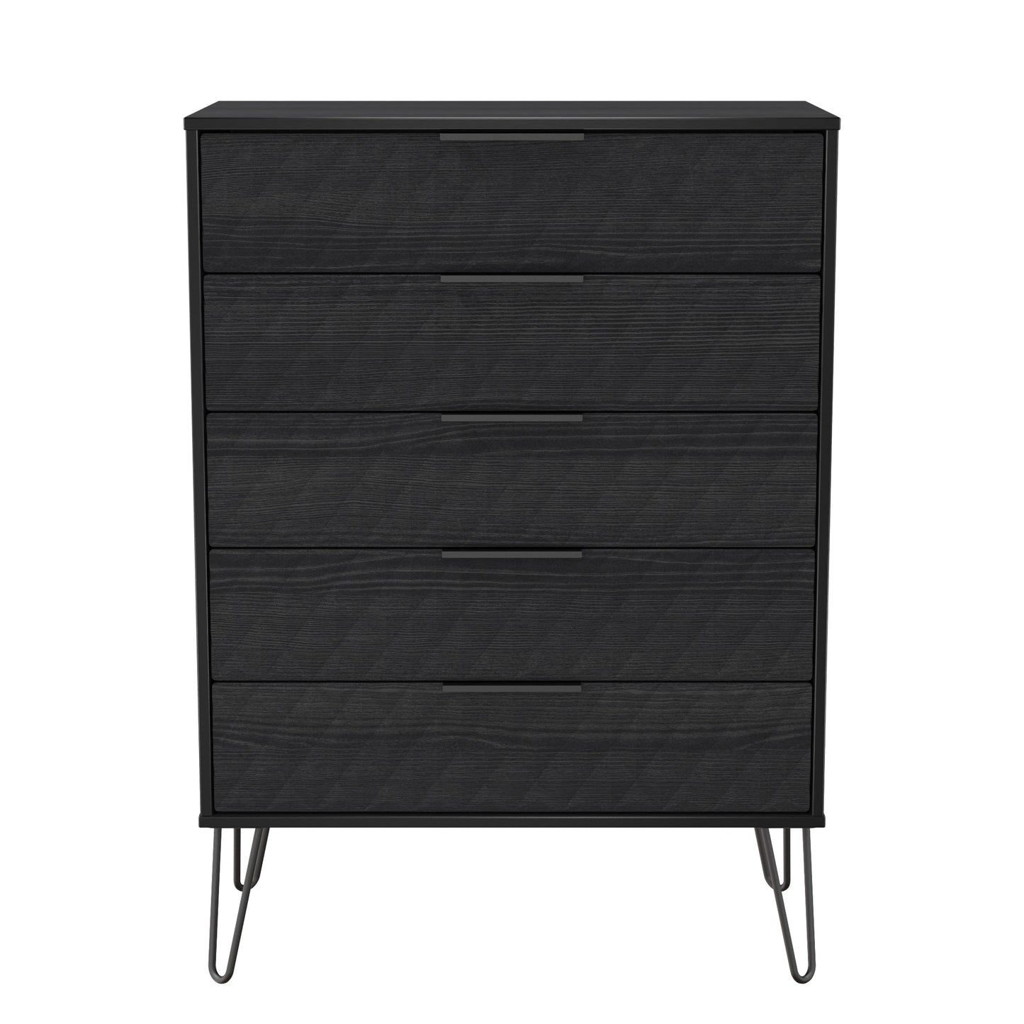 Harlequin Tall Chest of Drawers Black 5 Drawers 109cm