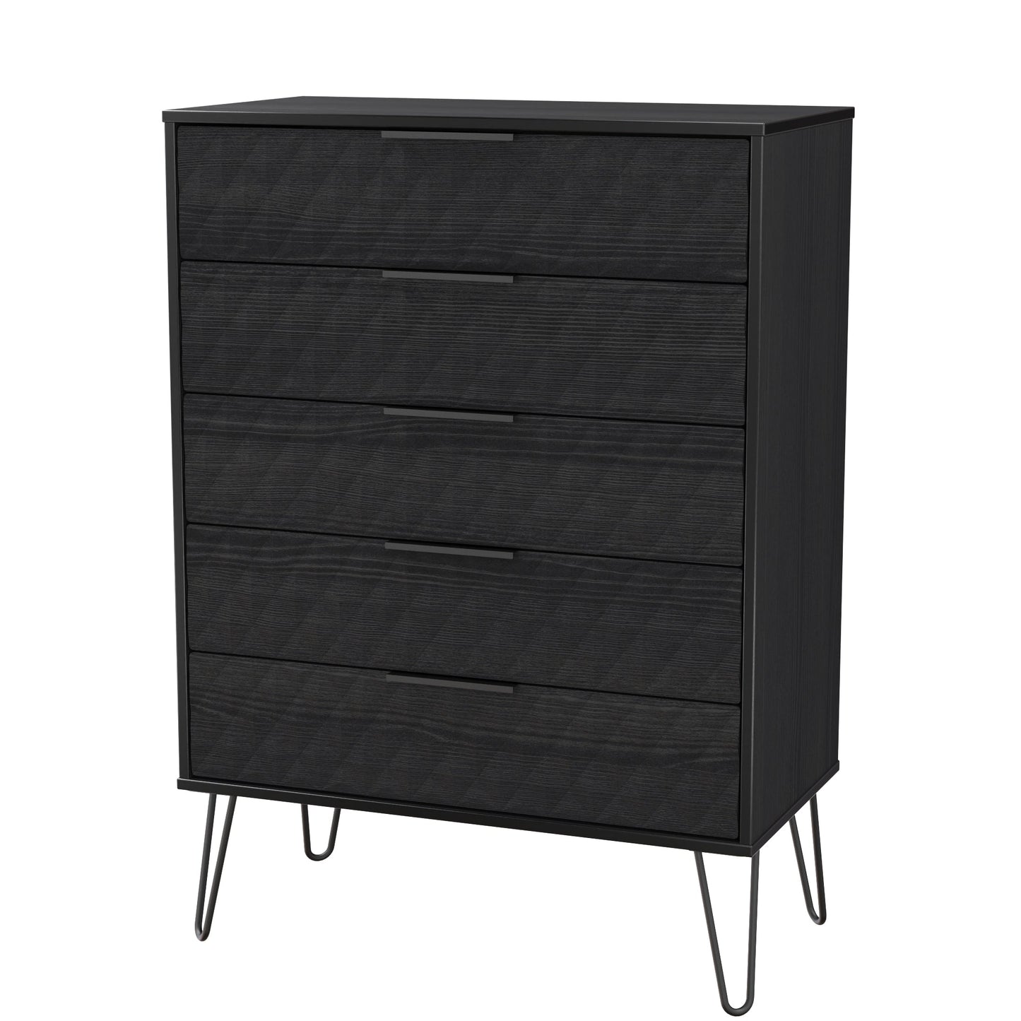 Harlequin Tall Chest of Drawers Black 5 Drawers 109cm