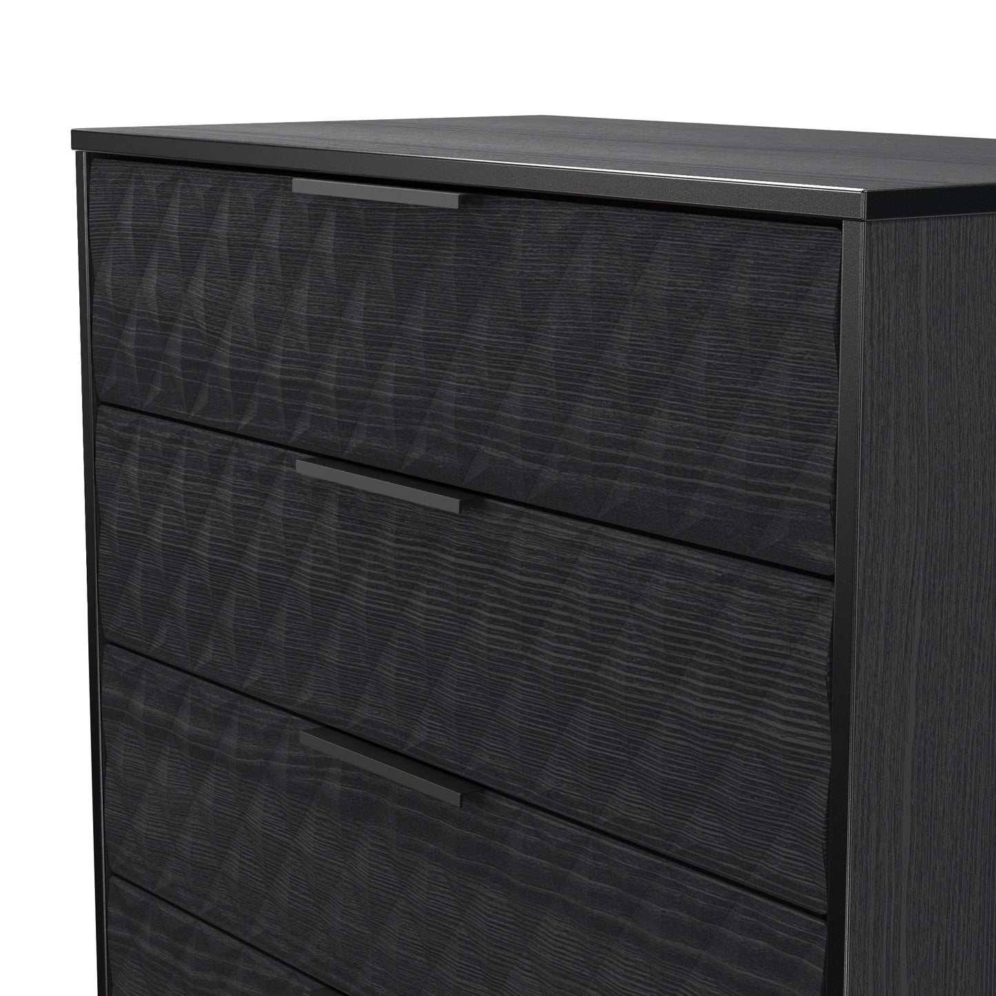 Harlequin Tall Chest of Drawers Black 5 Drawers 109cm