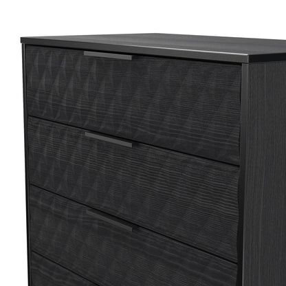 Harlequin Tall Chest of Drawers Black 5 Drawers 109cm
