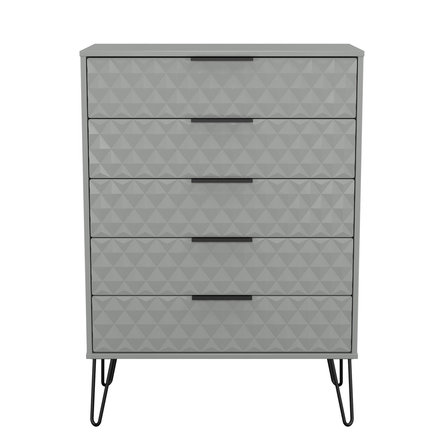 Harlequin Tall Chest of Drawers Grey 5 Drawers 109cm