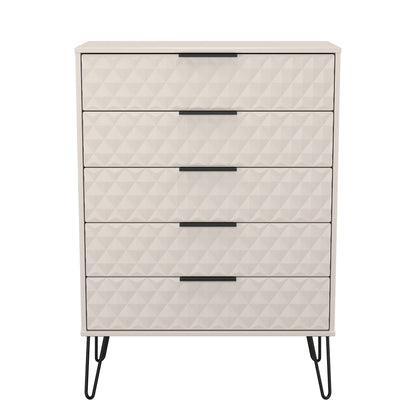 Harlequin Tall Chest of Drawers Off-White 5 Drawers 109cm