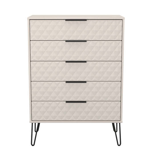Harlequin Tall Chest of Drawers Off-White 5 Drawers 109cm