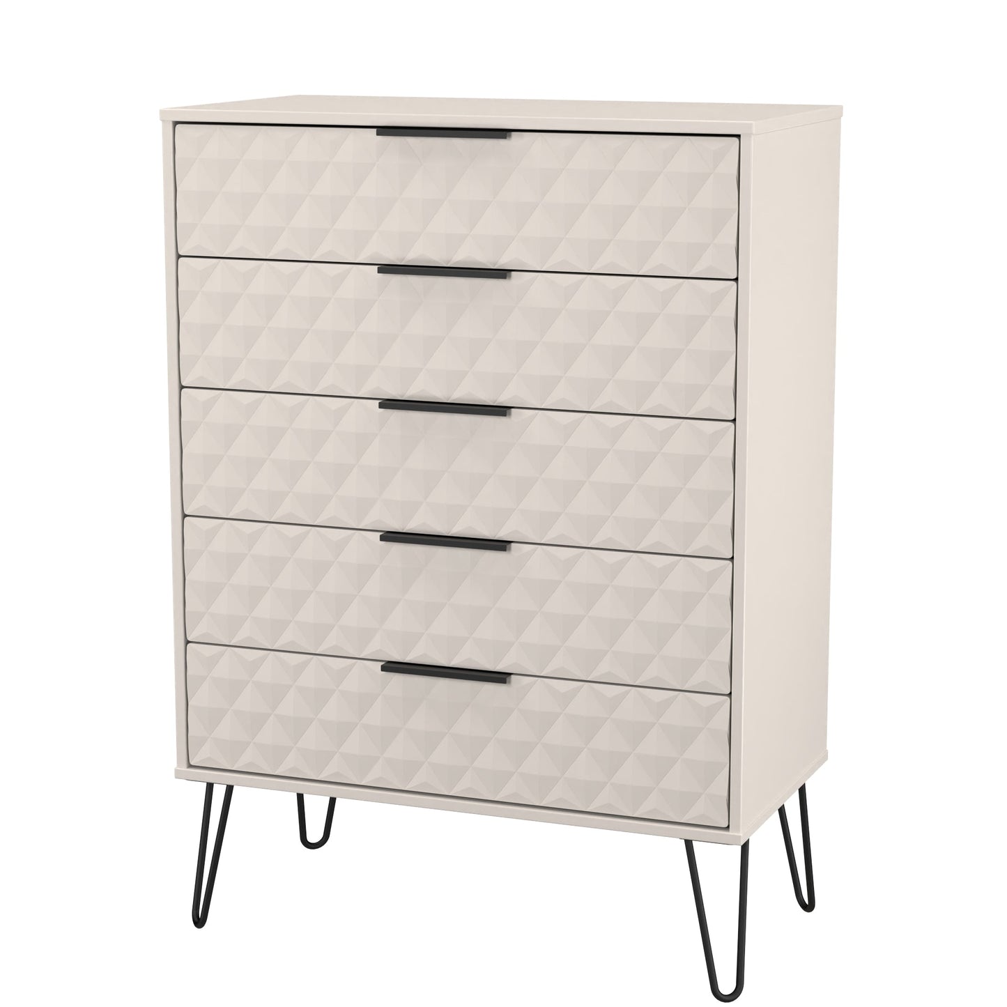 Harlequin Tall Chest of Drawers Off-White 5 Drawers 109cm