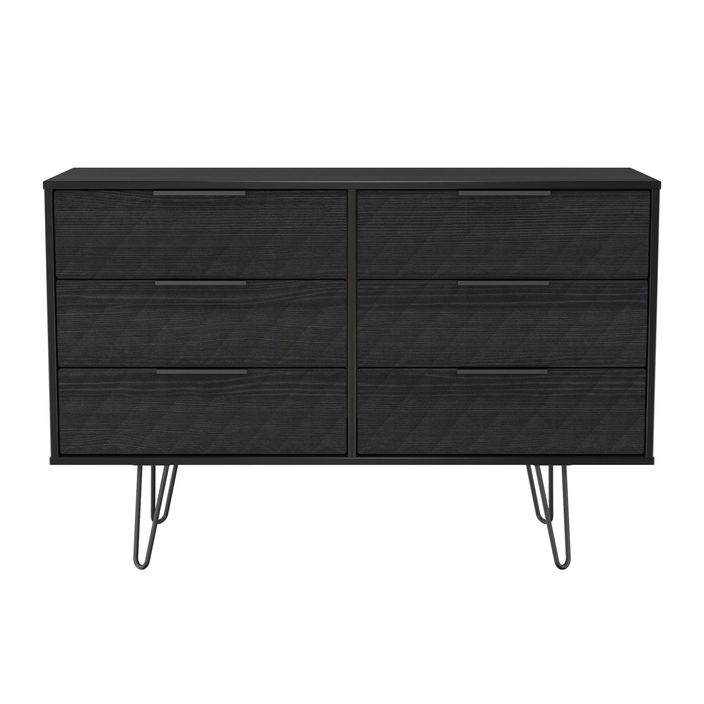 Harlequin Large Chest of Drawers Black 6 Drawers 115cm