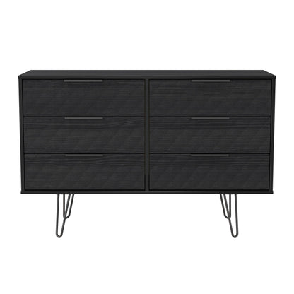 Harlequin Large Chest of Drawers Black 6 Drawers 115cm