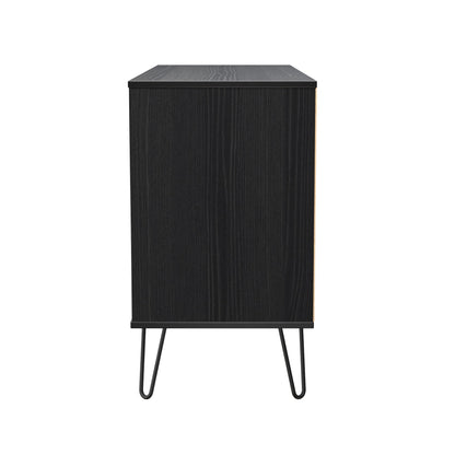 Harlequin Large Chest of Drawers Black 6 Drawers 115cm