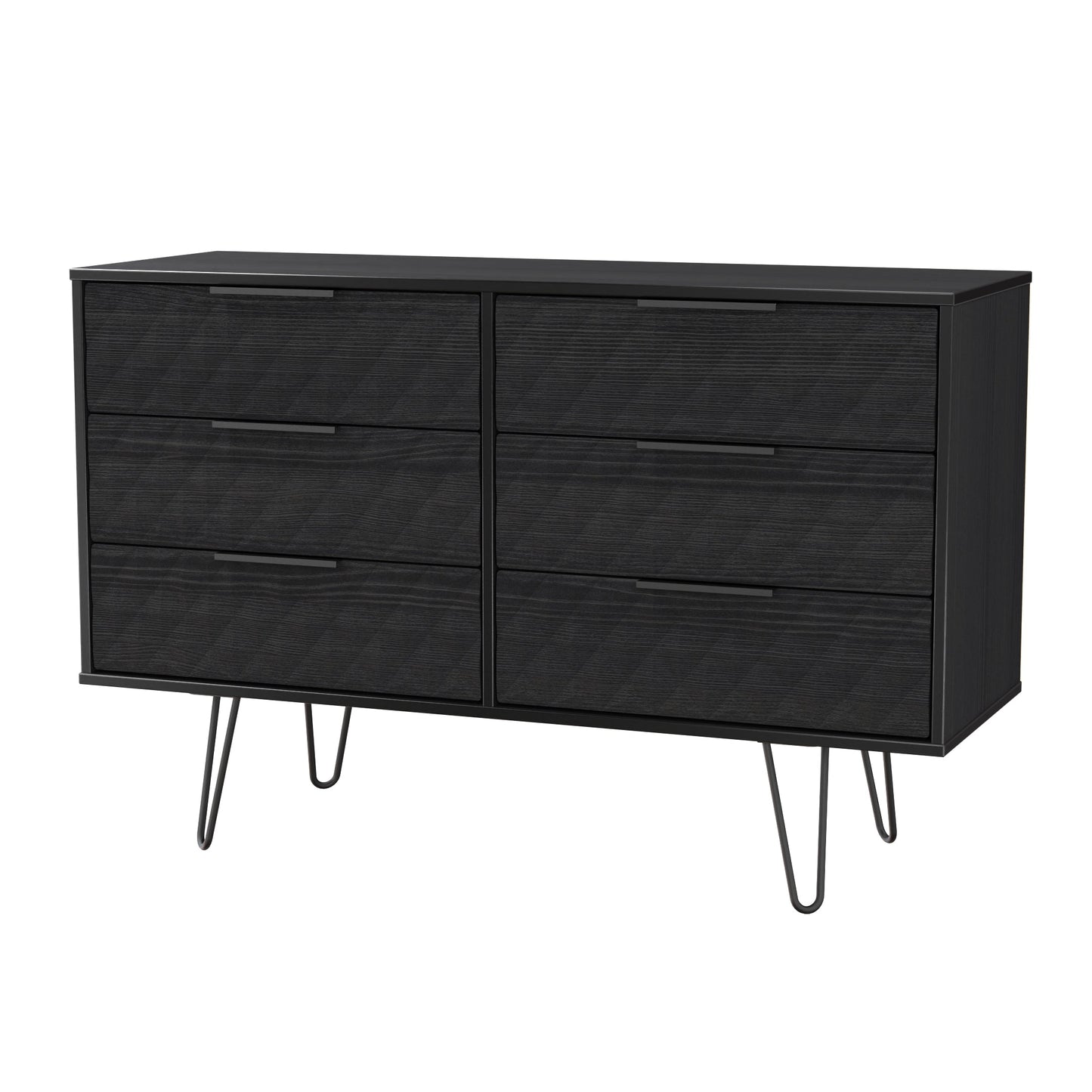 Harlequin Large Chest of Drawers Black 6 Drawers 115cm
