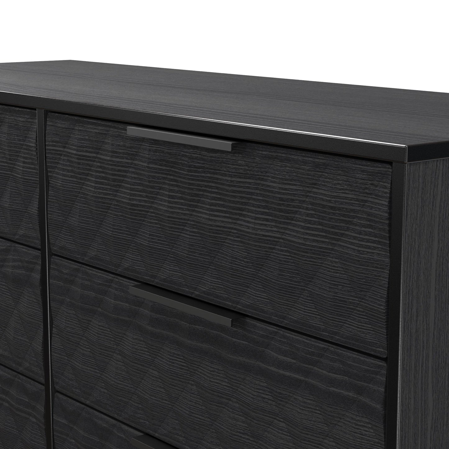 Harlequin Large Chest of Drawers Black 6 Drawers 115cm