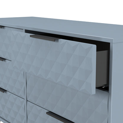 Harlequin Large Chest of Drawers Light Blue 6 Drawers 115cm