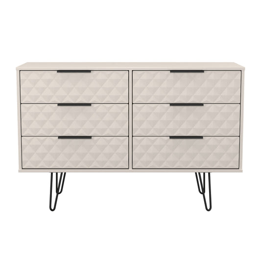 Harlequin Large Chest of Drawers Off-White 6 Drawers 115cm