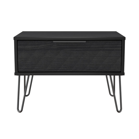 Harlequin Side Table Black 1 Drawer 58cm