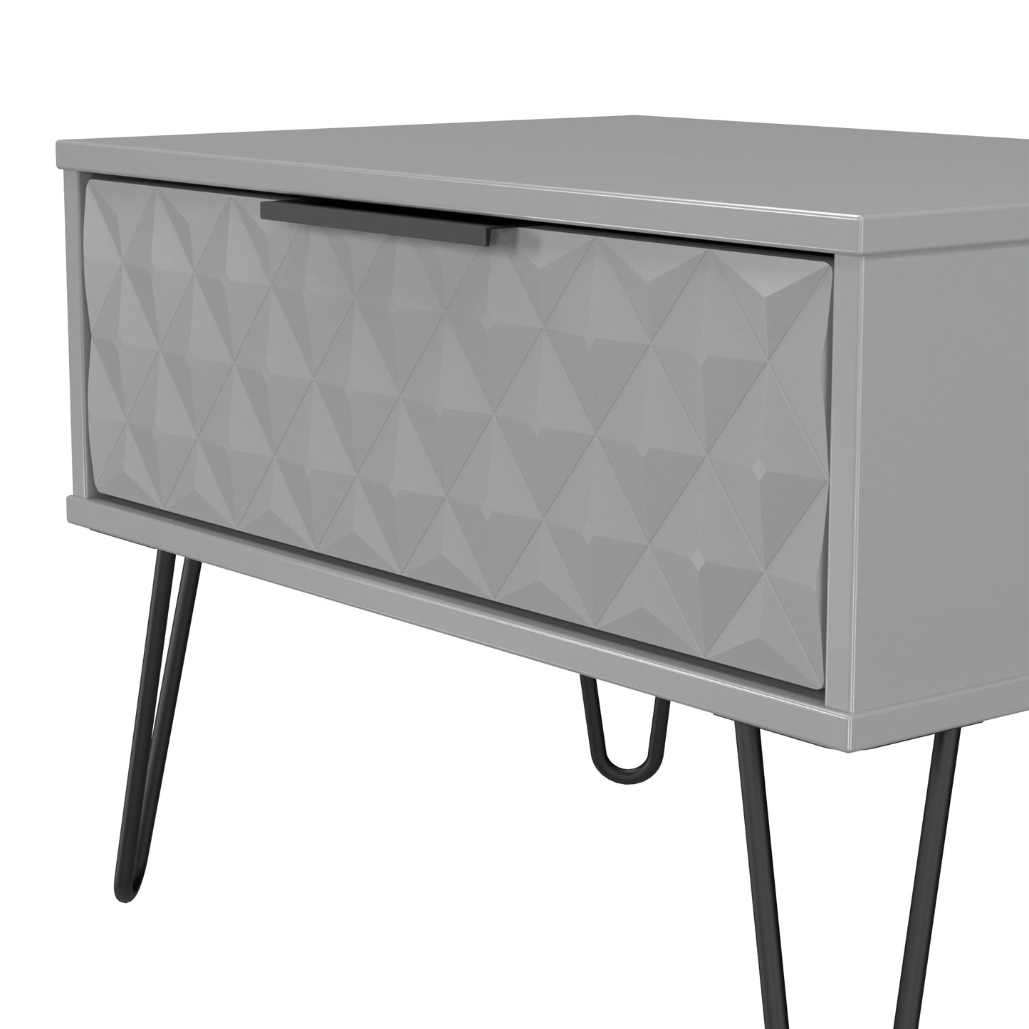 Harlequin Side Table Grey 1 Drawer 58cm