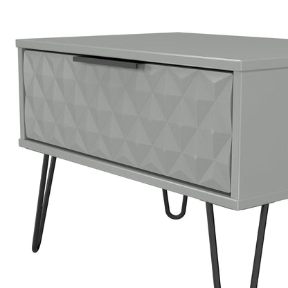Harlequin Side Table Grey 1 Drawer 58cm
