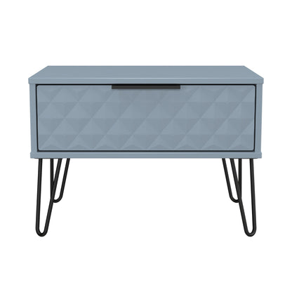 Harlequin Side Table Light Blue 1 Drawer 58cm