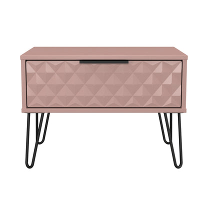 Harlequin Side Table Pink 1 Drawer 58cm