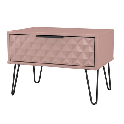Harlequin Side Table Pink 1 Drawer 58cm