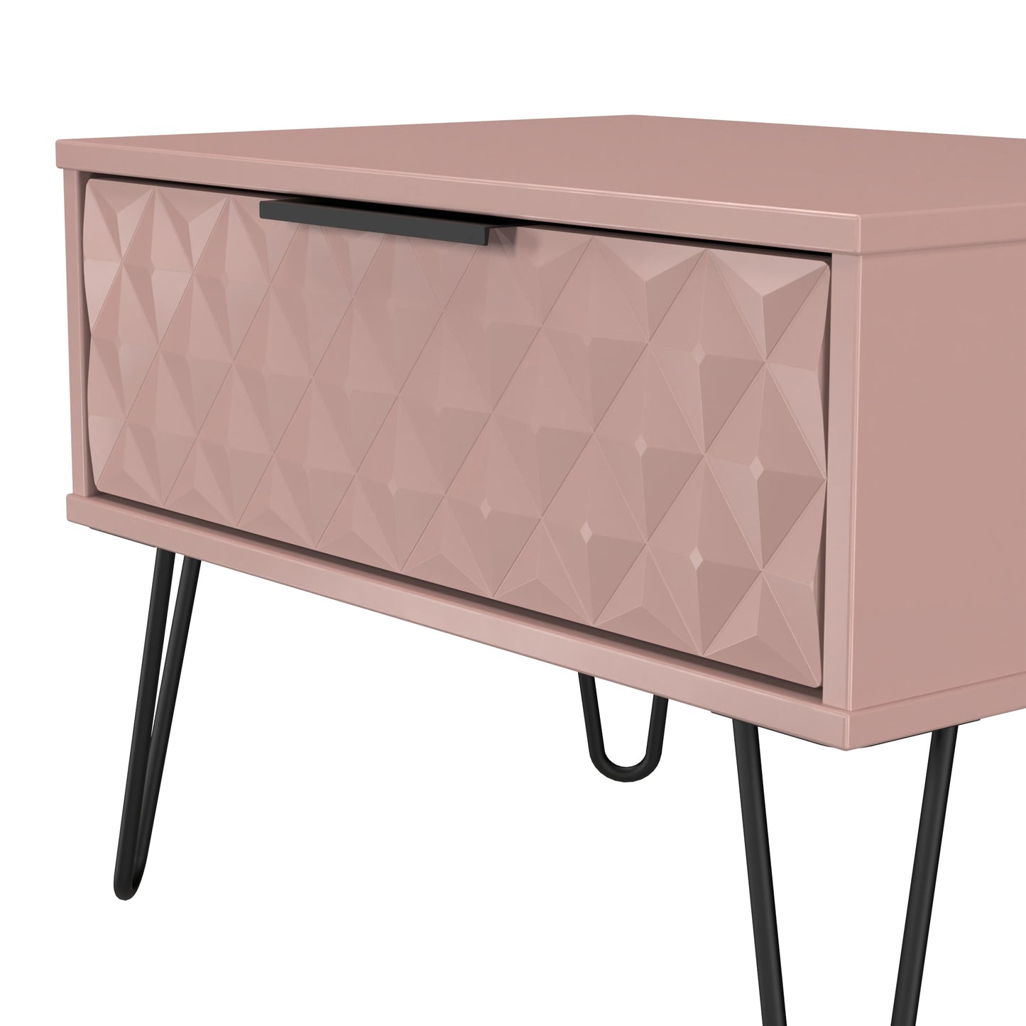 Harlequin Side Table Pink 1 Drawer 58cm