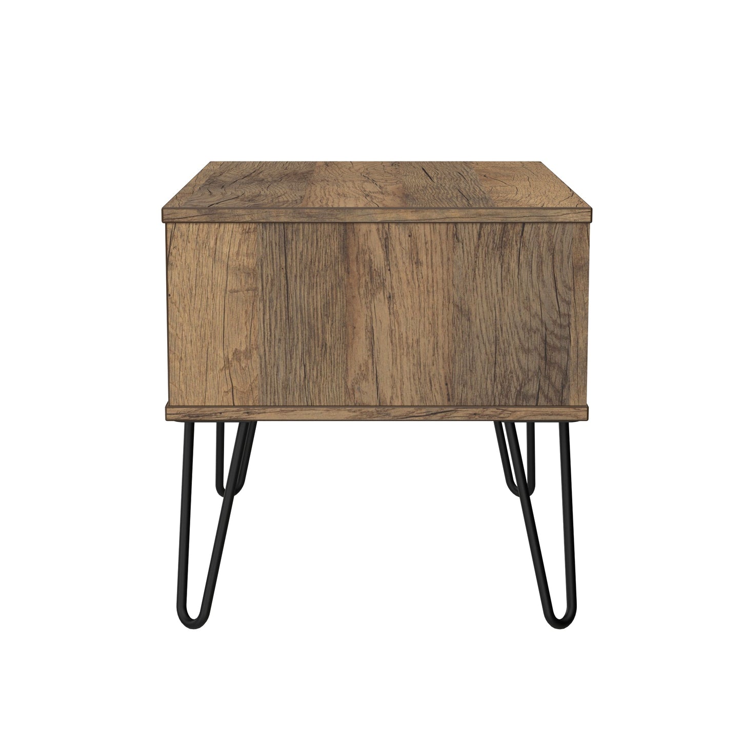 Harlequin Side Table White & Oak 1 Drawer 58cm
