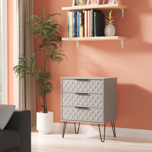 Harlequin Chest of Drawers Grey 3 Drawers 76cm