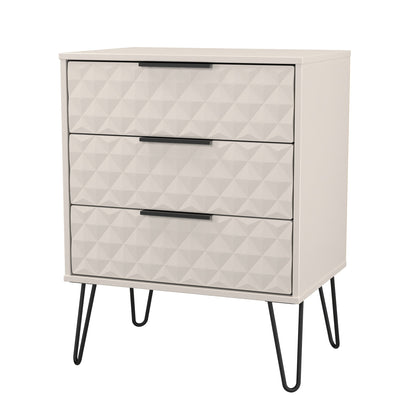 Harlequin Chest of Drawers Off-White 3 Drawers 76cm
