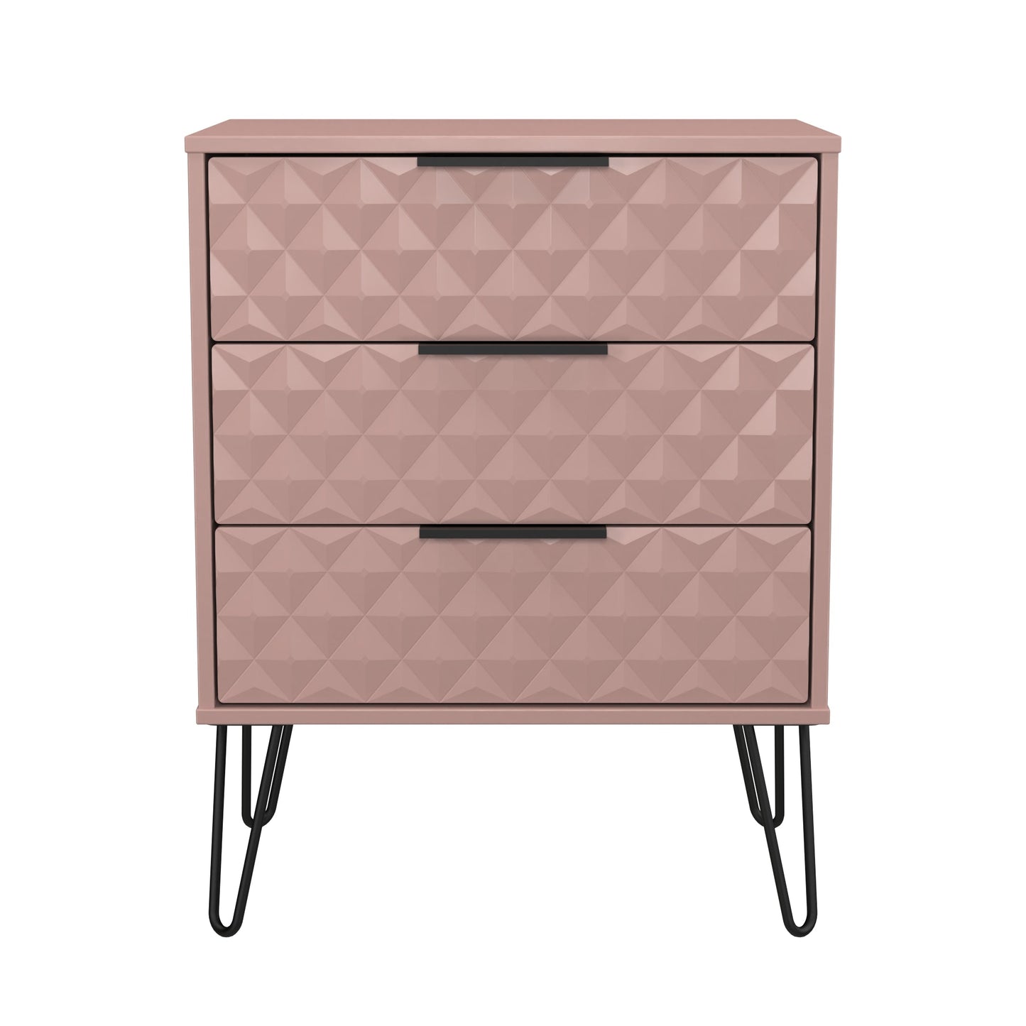 Harlequin Chest of Drawers Pink 3 Drawers 76cm