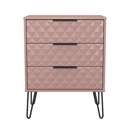 Harlequin Chest of Drawers Pink 3 Drawers 76cm