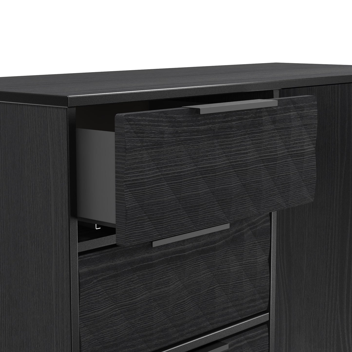 Harlequin Desk Black 4 Drawers 97cm