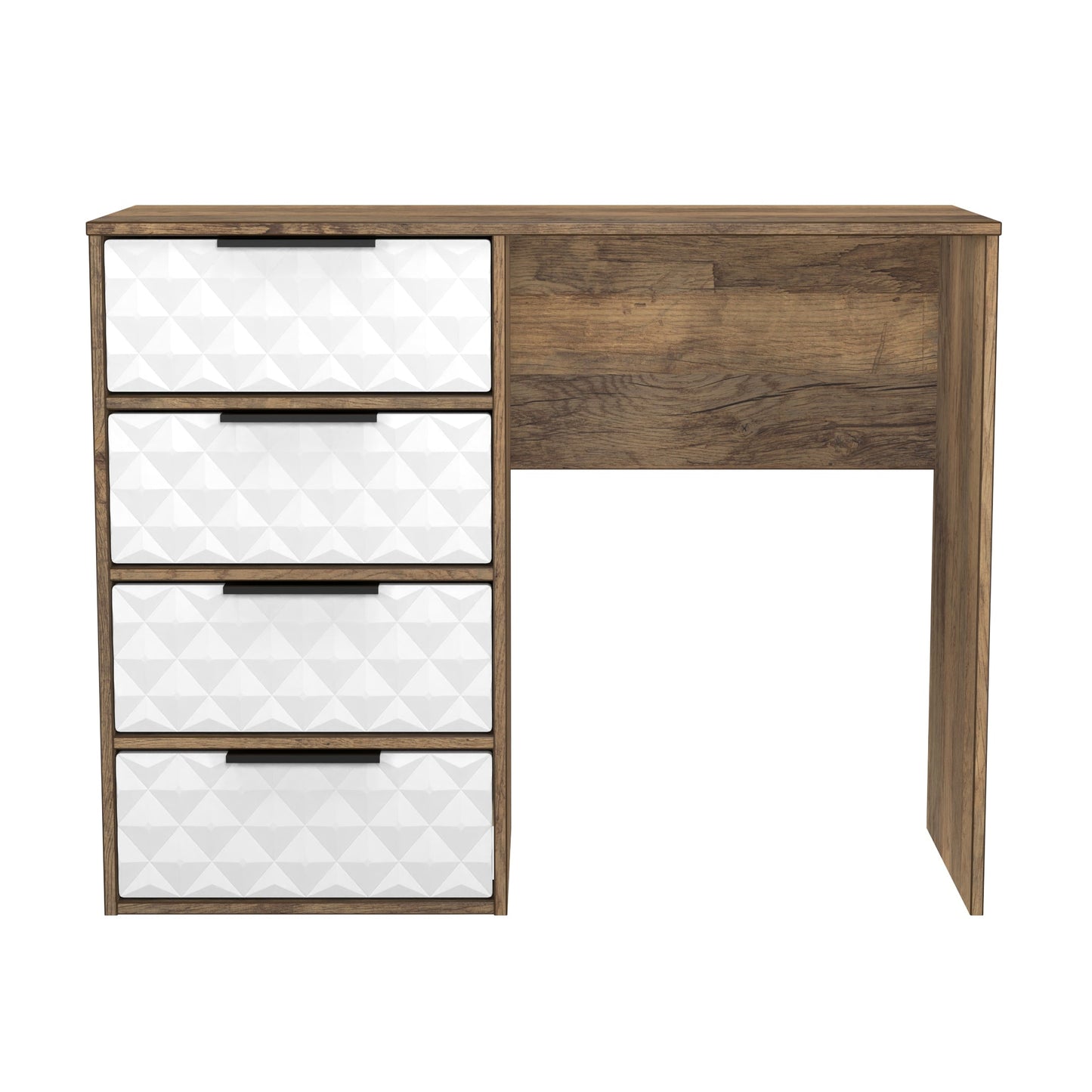 Harlequin Desk White & Oak 4 Drawers 97cm