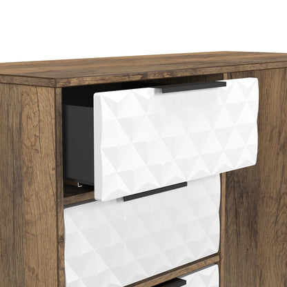 Harlequin Desk White & Oak 4 Drawers 97cm