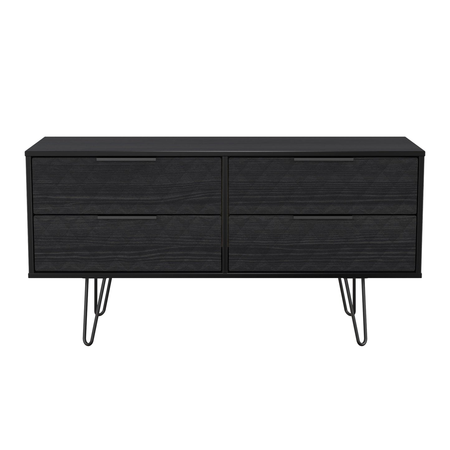 Harlequin Large Chest of Drawers Black 4 Drawers 115cm