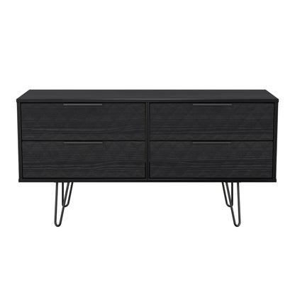 Harlequin Large Chest of Drawers Black 4 Drawers 115cm