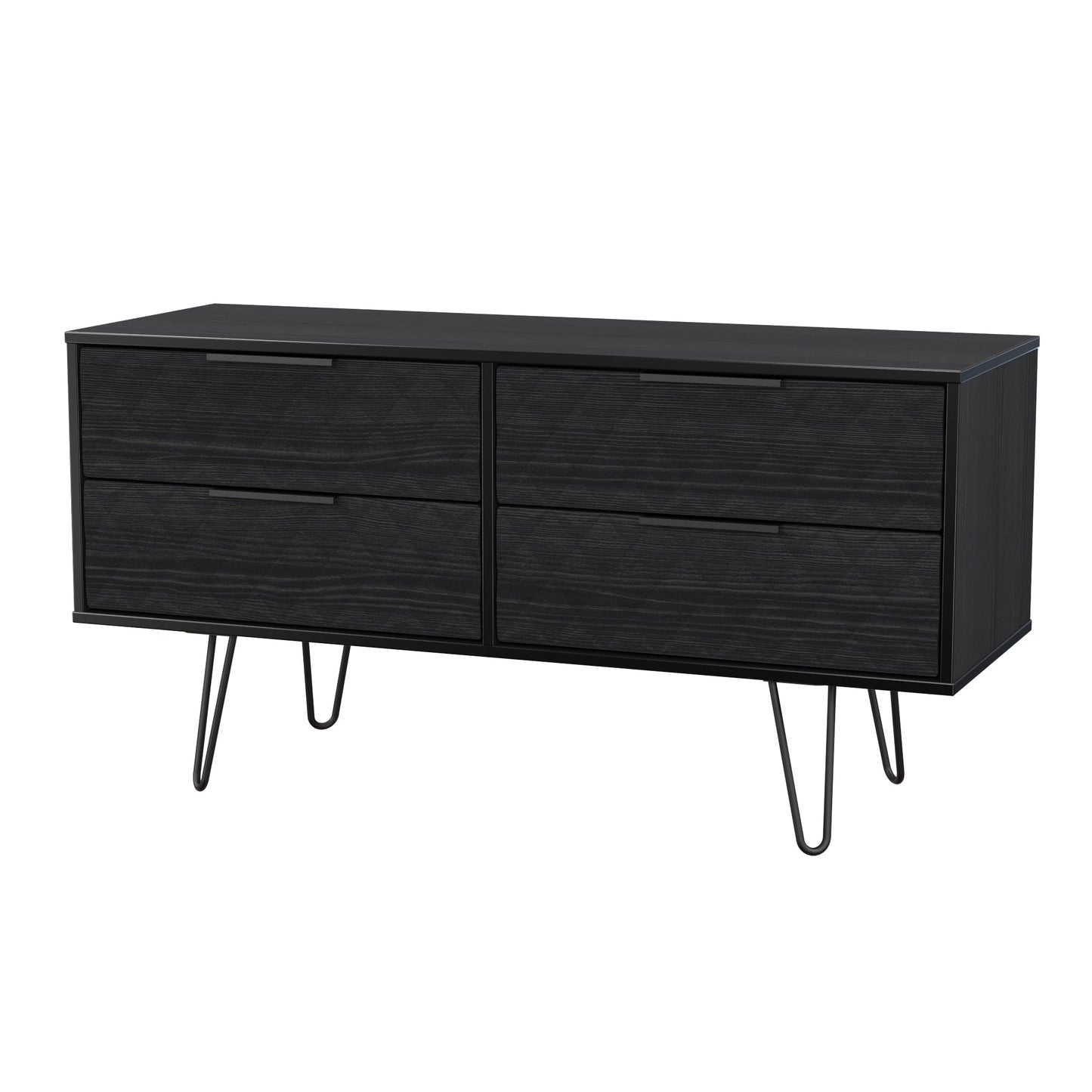 Harlequin Large Chest of Drawers Black 4 Drawers 115cm