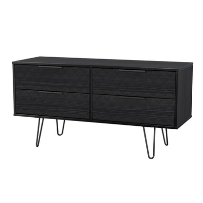 Harlequin Large Chest of Drawers Black 4 Drawers 115cm