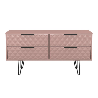 Harlequin Large Chest of Drawers Pink 4 Drawers 115cm