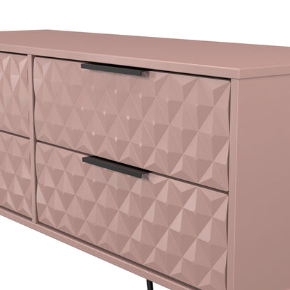 Harlequin Large Chest of Drawers Pink 4 Drawers 115cm