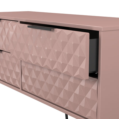 Harlequin Large Chest of Drawers Pink 4 Drawers 115cm