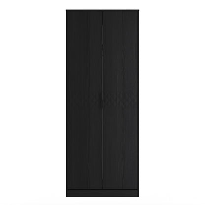 Harlequin Tall Wardrobe Black 1 Shelf 197cm