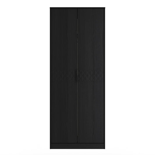 Harlequin Tall Wardrobe Black 1 Shelf 197cm