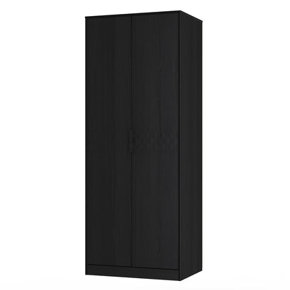 Harlequin Tall Wardrobe Black 1 Shelf 197cm