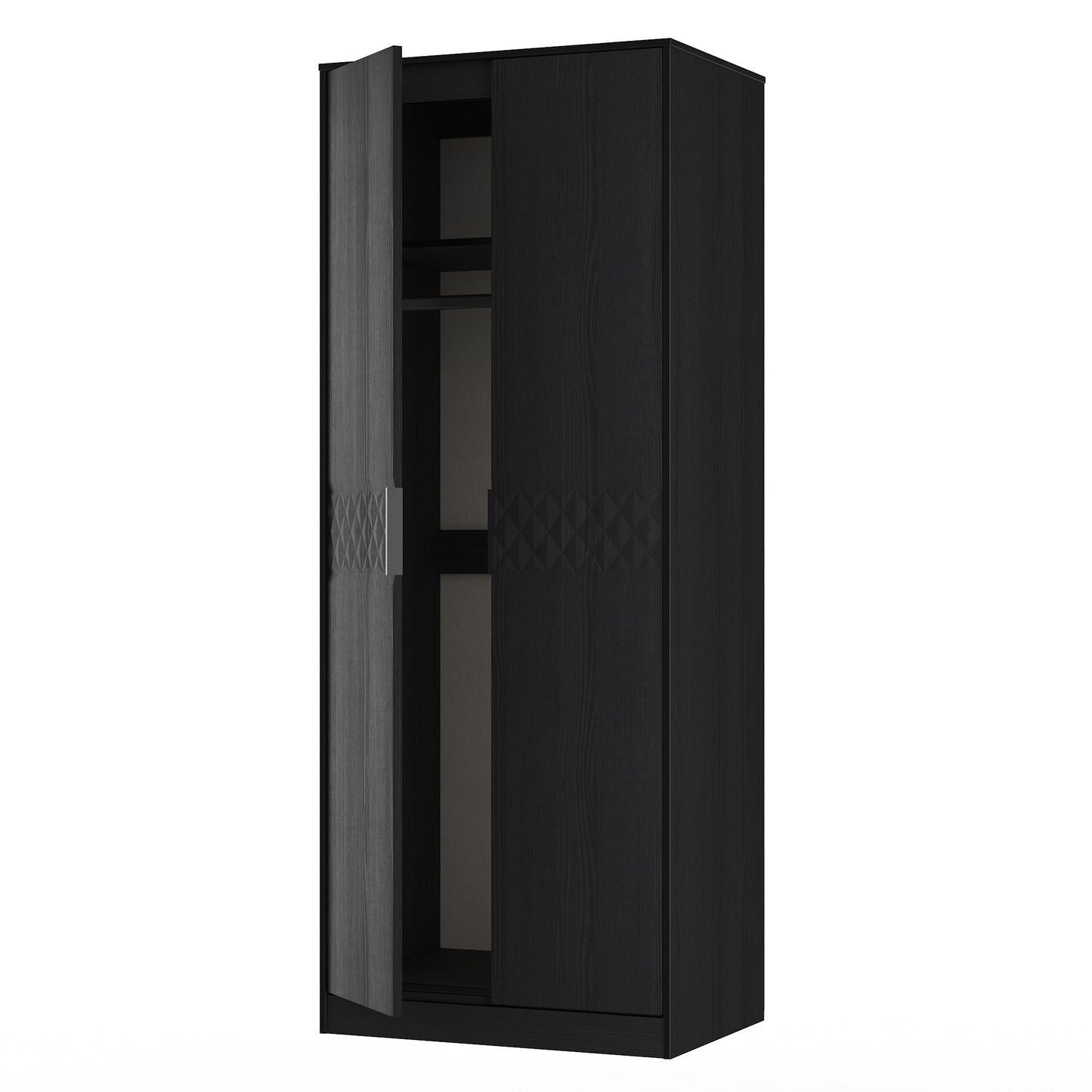 Harlequin Tall Wardrobe Black 1 Shelf 197cm