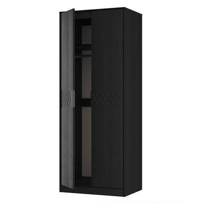 Harlequin Tall Wardrobe Black 1 Shelf 197cm
