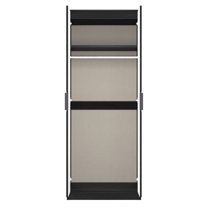 Harlequin Tall Wardrobe Black 1 Shelf 197cm